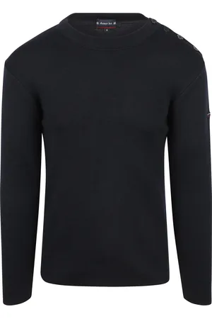 Armor.lux Marin Goulenez Pullover Merinowolle Navy Dunkelblau Größe M
