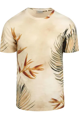 No Excess No-Excess T-Shirt Crewneck Druck Ecru Beige Größe M