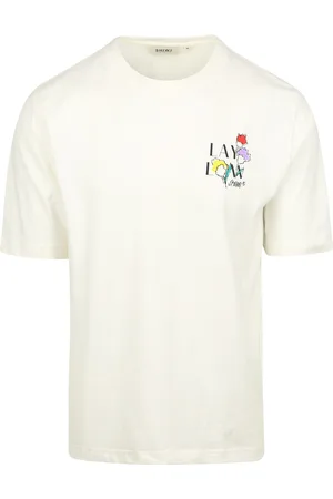 Shiwi T-Shirt Finn Sketched Flowers Off White Weiß Größe S