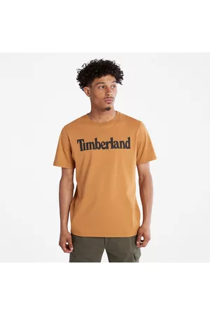 Timberland Herren Shirts - T-shirt Mit Linearem Logo Für Herren In Gelb