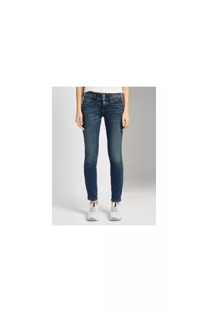TOM TAILOR Damen Alexa Slim Jeans mit Bio-Baumwolle, blau, Uni, Gr. 31/32, biobaumwolle