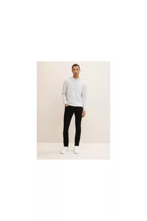 TOM TAILOR Herren TTPIERS Slim Superstretch Jeans, schwarz, Logo Print, Gr. 32/32, baumwolle