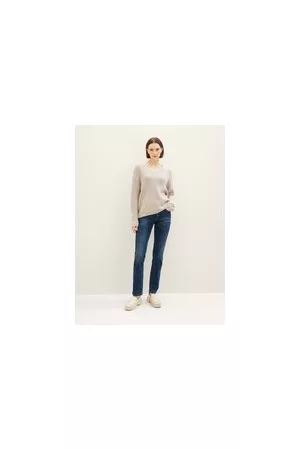 TOM TAILOR Damen TTALEXA Straight Jeans mit Bio-Baumwolle, blau, Uni, Gr. 27/30, biobaumwolle