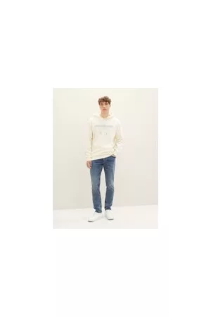 TOM TAILOR Herren TTPIERS Slim Jeans, blau, Logo Print, Gr. 36/32, baumwolle