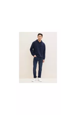TOM TAILOR Herren TTJOSH Regular Slim Jeans, blau, Logo Print, Gr. 32/36, baumwolle