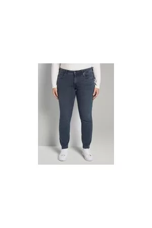TOM TAILOR Damen Plus Size - Slim Jeans, blau, Uni, Gr. 54, baumwolle