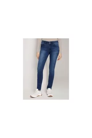 TOM TAILOR Damen TTALEXA Skinny Jeans, blau, Uni, Gr. 32/32, baumwolle
