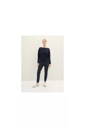 TOM TAILOR Damen Lässige Stoffhose, blau, Uni, Gr. 44/32, viskose