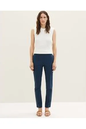 TOM TAILOR Damen Chino Hose, blau, Uni, Gr. 42/30, baumwolle