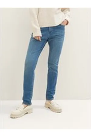 TOM TAILOR Damen TTTAPERED Jeans, blau, Uni, Gr. 34/32, baumwolle