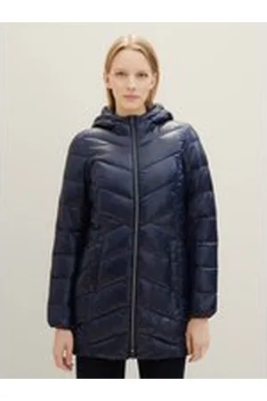 TOM TAILOR Damen Lightweight Mantel, blau, Uni, Gr. XXL, polyamid