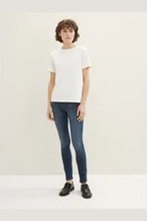 TOM TAILOR Damen TTALEXA Skinny Jeans, blau, Uni, Gr. 25/32, baumwolle