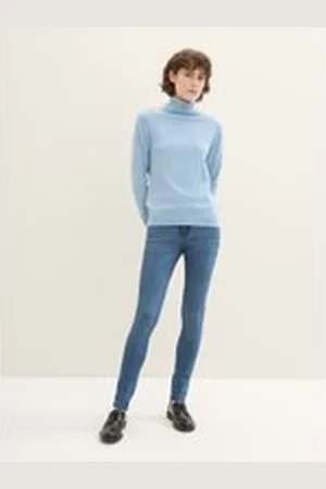 TOM TAILOR Damen TTALEXA Skinny Jeans, blau, Uni, Gr. 25/32, baumwolle