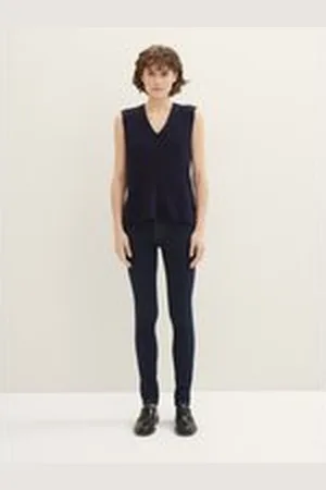 TOM TAILOR Damen TTALEXA Skinny Jeans, blau, Uni, Gr. 25/32, baumwolle