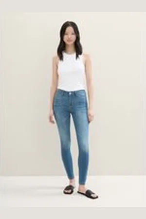 TOM TAILOR Damen TTNELA Extra Skinny Jeans mit Superstretch, blau, Uni, Gr. L/32, baumwolle