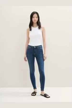 TOM TAILOR Damen TTNELA Extra Skinny Jeans mit Superstretch, blau, Uni, Gr. L/32, baumwolle