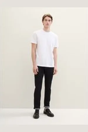 TOM TAILOR Herren TTJOSH Regular Slim Jeans, blau, Logo Print, Gr. 30/34, baumwolle