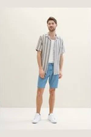 TOM TAILOR Herren TTJOSH Regular Slim Jeans Shorts, blau, Uni, Gr. 30, baumwolle