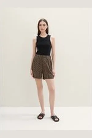 TOM TAILOR Damen Lockere Shorts, schwarz, Uni, Gr. XS, polyester