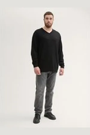 TOM TAILOR Herren Plus Size - Regular Jeans mit TENCEL™ Lyocell, grau, Uni, Gr. 44/32, baumwolle