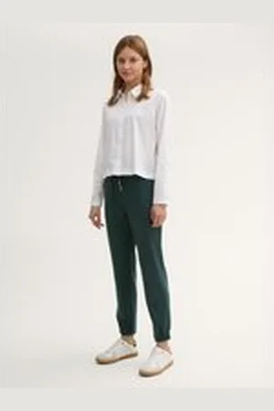 TOM TAILOR Damen Basic Joggpants, grün, Uni, Gr. L, polyester