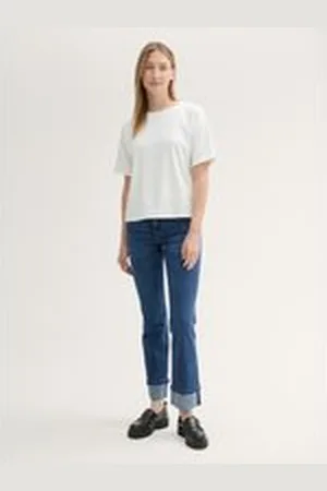 TOM TAILOR Damen TTALEXA Straight Jeans, blau, Uni, Gr. 29/32, baumwolle