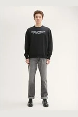 TOM TAILOR Herren TTAEDAN Straight Jeans, grau, Uni, Gr. 32/36, baumwolle
