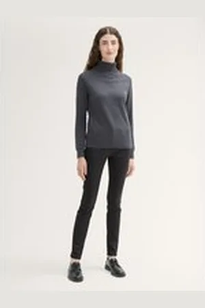 TOM TAILOR Damen TTALEXA Coated Skinny Jeans, schwarz, Uni, Gr. 29/32, viskose