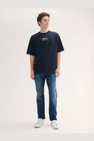 TOM TAILOR Herren TTAEDAN Straight Jeans, blau, Uni, Gr. 28/32, baumwolle