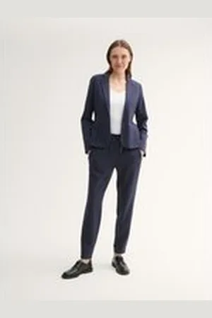 TOM TAILOR Damen Loose Fit Hose, blau, Uni, Gr. 38/28, viskose