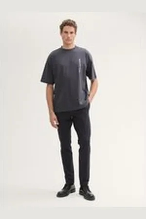 TOM TAILOR Herren Slim Jersey Chino, grau, Uni, Gr. L, polyester
