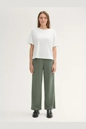 TOM TAILOR Damen Cord Loose Fit Hose, grün, Uni, Gr. 40/32, polyester