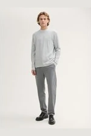 TOM TAILOR Herren Regular Tapered Jogger, grau, Uni, Gr. L, polyester