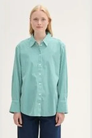 TOM TAILOR Damen Loose Fit Hemd mit Streifenmuster, grün, Gestreift, Gr. XL, baumwolle