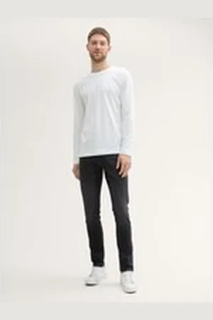 TOM TAILOR Herren TTTROY Slim Jeans, schwarz, Uni, Gr. 33/34, baumwolle