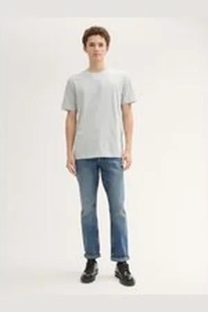 TOM TAILOR Herren TTAEDAN Straight Jeans, blau, Uni, Gr. 32/36, baumwolle