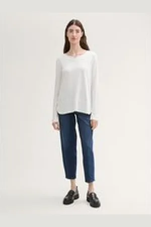 TOM TAILOR Damen Barrel Leg Jeans, blau, Uni, Gr. 26/28, baumwolle