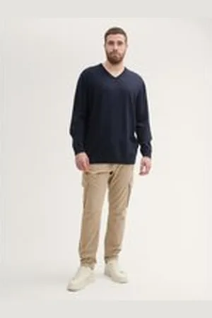TOM TAILOR Herren Plus Size - Regular Cargo Hose, braun, Uni, Gr. 4XL, baumwolle