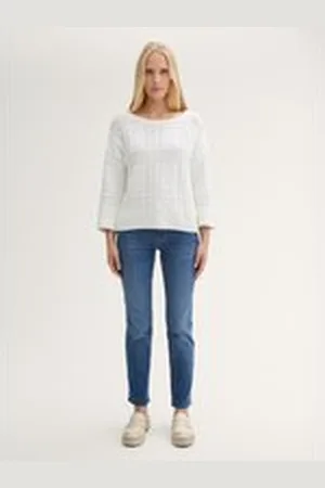 TOM TAILOR Damen TTALEXA Straight Jeans, blau, Uni, Gr. 32/32, baumwolle