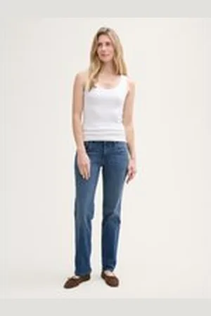 TOM TAILOR Damen TTALEXA Straight Jeans, blau, Uni, Gr. 32/32, baumwolle