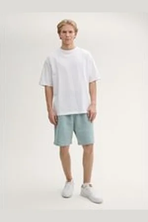 TOM TAILOR Herren Relaxed Fit Jogger Sweat-Shorts, blau, Uni, Gr. S, baumwolle