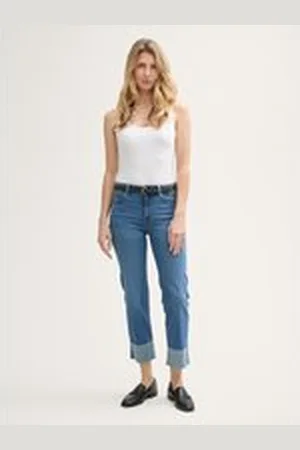 TOM TAILOR Damen TTKATE Straight Jeans, blau, Uni, Gr. 26/28, biobaumwolle