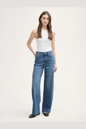 TOM TAILOR Damen Wide Leg Jeans mit Stretch-Anteil, blau, Uni, Gr. XL, lyocell_tencel
