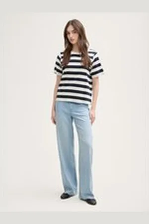 TOM TAILOR Damen Wide Leg Jeans mit Stretch-Anteil, blau, Uni, Gr. XS, lyocell_tencel