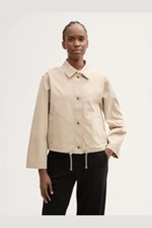 TOM TAILOR Damen Loose Fit Jacke, beige, Uni, Gr. XXL, polyester