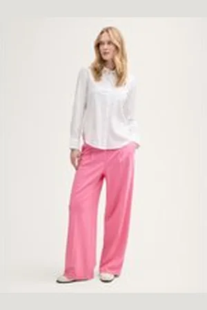 TOM TAILOR Damen Lea Wide Leg Hose, rosa, Uni, Gr. 40/32, viskose