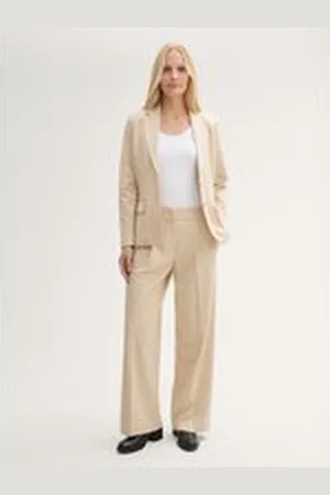 TOM TAILOR Damen Lea Wide Leg Hose, braun, Uni, Gr. 42/32, viskose