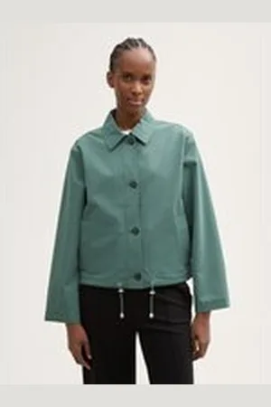TOM TAILOR Damen Loose Fit Jacke, grün, Uni, Gr. XS, polyester