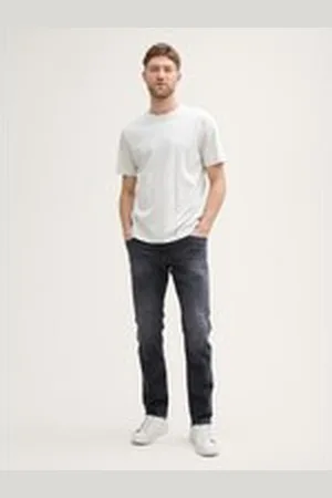 TOM TAILOR Herren TTJOSH Regular Slim Jeans, grau, Uni, Gr. 32/36, baumwolle