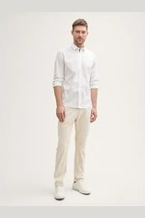 TOM TAILOR Herren Tapered Chino Hose, braun, Uni, Gr. 28/34, baumwolle